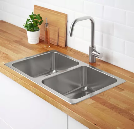 Best Budget: Ikea Hilljesön Double Bowl Top Mount Sink