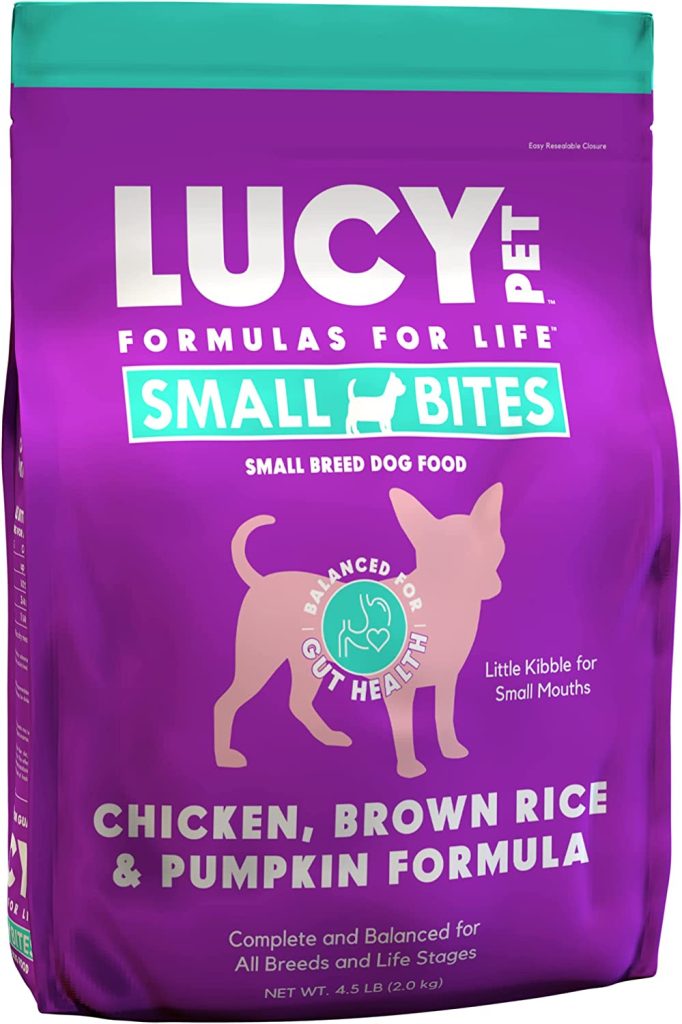 Lucy Pet Products Chicken, Brown Rice & Pumpkin LID Small Bites Dog Food 4.5lb 