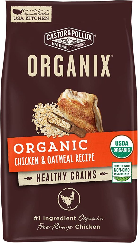 Castor and Pollux ORGANIX Organic Dog Food, Chicken and Oatmeal Recipe Dry Dog Food - 18 lb. Bag 