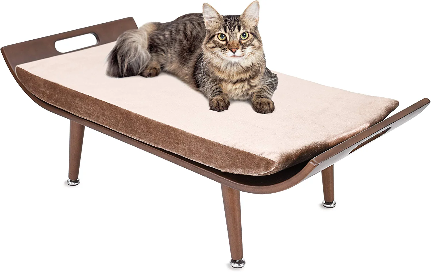 Penn-Plax Cat Walk Furniture: Luxury Lounger Cat Bed – Mid-Century Modern Cats - Brown (CATFF18) 