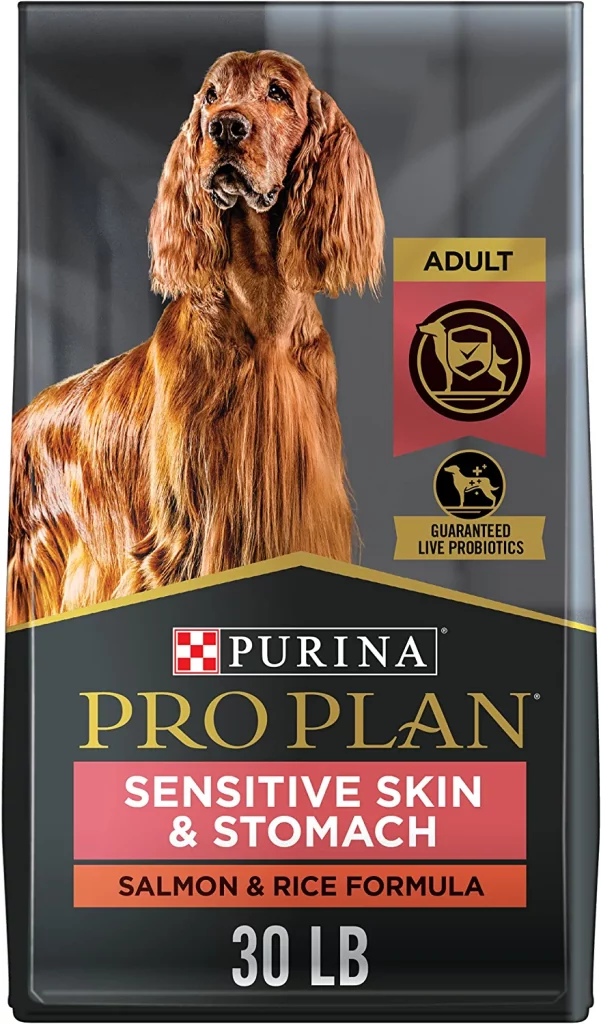 Purina Pro Plan Sensitive Skin and Stomach Dog Food With Probiotics for Dogs, Salmon & Rice Formula - 30 lb. Bag 