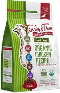 Tender & True Pet Nutrition Small Breed Organic Chicken Recipe Dog Food, 4 lb (46003) 