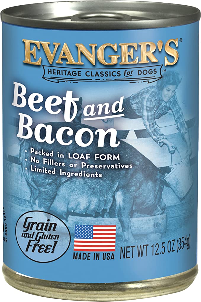 Evanger's Heritage Classics Beef & Bacon for Dogs - 12, 12.5 oz Cans 